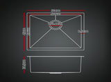 Cefito Stainless Steel Sink 51x45CM With Pull Out Mixer Tap Kitchen Single Bowl Black SINK-BLACK-5145-07