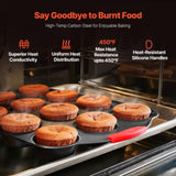 Baking Pan Set 6-Piece Nonstick Carbon Steel Set with Silicone Handles V952-TGKPTZ6JHS00V24UMV0