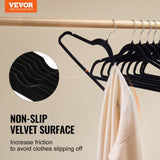 VEVOR Velvet Hangers 50 Pack Black Non-Slip Hangers with 360 Degree Swivel Hook V952-ZRYJ50PCSHS0OTPW4V0