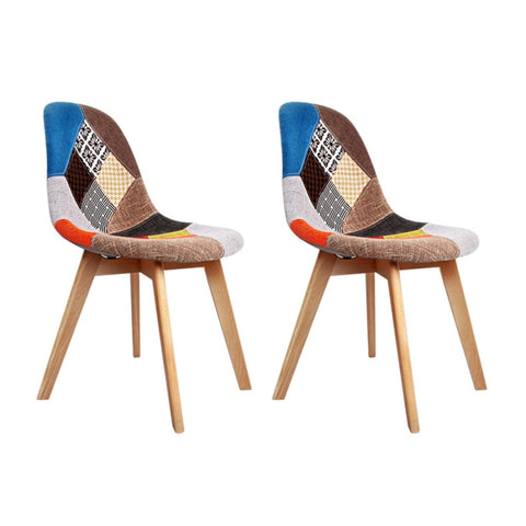 Artiss Dining Chairs Set of 2 Fabric Retro Replica DSW BA-BB-DSW-56FBX2