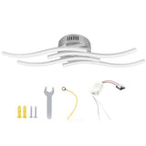25W 140LED Ceiling Wavy Ceiling Lamp for Living Room Bedroom Kitchen Decor AC85265V Warm V1294-YM0714-3119210158611