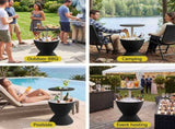 Gardeon Outdoor Bar Table Portable Ice Bucket Cooler 30L Adjustable Top Black ODF-COOLER-R-BK