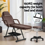 Zenses Massage Table Adjustable Salon Bed Chair 3-Fold Brown MT-CHR-F3-BR-80