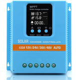 MPPT Solar Charge Controller 60A, Blue, LCD Display, Dual USB, 12V/24V/36V/48V V178-59150