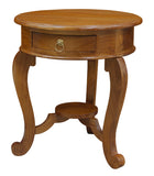 Round Cabriole Leg 1 Drawer Lamp Table V199-LT001RDCLLP