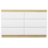 Artiss 6 Chest of Drawers Cabinet Dresser Table Tallboy Storage Bedroom White FUR-U-CDR-6D-WHWD-AB