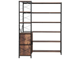 6 Tier Corner Bookshelf, Tall Corner Bookcase Storage Doors, Large L-Shaped Bookshelf Organizer V952-ZLSZJSNJTMK7N90ZV001V0
