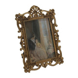 Antique Gold Metal Photoframe w Ornate Swirls 18cm V637-19722PFR