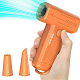 2-in-1 Electric Air Duster 130000 RPM Mini Blower with LED Light for Camping Home Car White V1263-JX-7126-1