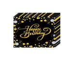 Black and Golden Happy Birthday Party Set for 16 Guests Premium Paper Tableware, Banner & Table V888-ELOSUNG50835