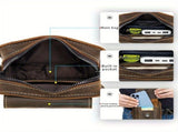 Black brown Leather Cross-Body Bag Genuine Leather Travel Bag Compact Crossbody Purse V1347-127-BRO-99671
