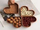 4-Piece Heart-Shaped Wooden Bowl Set Snack Fruit Dried Food Nut Candy Storage Decorative Display V1258-DP02-BOL-42