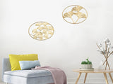 4 PCS Round Wall Ornaments Easy Installation Gold Metal Leaf Wall Decor for Bedroom Hanging Parts V1369-AZ3-W-02654