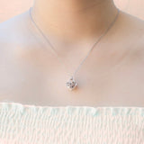 Gift Box - Heart Lock White Gold Aroma Necklace Purify Oil Blend V760-GBAJ - 36