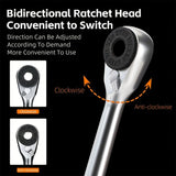 Black Silver multi functional tool set, ratchet wrench, magnetic connect rod, bidirectional ratchet, V1106-146-SIL-17658