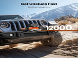 Electric Winch, 5400 kg Load Capacity, 12V DC Truck Winch with 9.1 mm x 23 m Synthetic Rope, V952-HCSDDJP120000Z8JO001V9