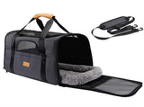 Foldable Soft-Sided Pet Carrier for Travel - Fits Cats & Small Dogs Under 6kg, with Removable Plush V888-ELOSUNG35855