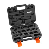Crowfoot Wrench Set, 1/2" and 3/8" Drive 15-Piece Crows Foot Wrench Set with PP Storage Case, Metric V952-LBXBSTZ123815GPQWV0