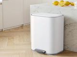 Cefito Kitchen Trash Can 40L Pedal Bins Rubbish Bin Steel with Soft Close Lid, Removable Inner RB-40L-1C-WH