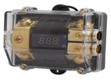 Power Ground Splitter Distribution Fuse Block, Power Ground Distributor 1 in 2 Out for Car Audio 0/2 V1369-AZ3-W-16083