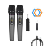 Dual Wireless Rechargeable Microphone Set with Display for Karaoke Weddings DJs Speech & Classroom V1263-JX-6973