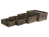 Set 4 Nested Wooden Storage Crates Rope Handles 40x30cm V637-97035CRT
