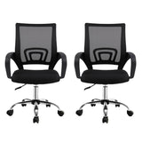 Artiss 2x Mesh Office Chair Mid Back Black OCHAIR-G-2004-BKX2