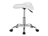 Saddle Rolling Stool, PU Leather Rolling Stool with Wheels, 360&deg Swivel Drafting Stool with V952-MADBSJSMADWKZES31V0
