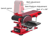 Belt Sander 4" x 36", Disc Combo Sander 6",Electric Adjustable Bench Belt Sander 375W,Grinder Bench V952-SGJXCSDJ000000001V3
