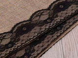 Table Runner with Lace Edging Black for Table Decoration 3Pcs V1369-AZ3-W-18038