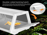 White Desktop Reptile Terrarium Enclosure 27x19x19cm with Double Door Opening and Ventilation for V888-ELOSUNG54975-1