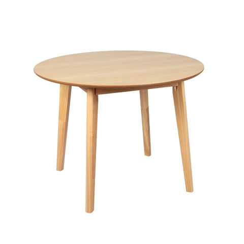 Levede Dining Table Round Rubberwood Base 100cm Natural 100 CM CH1127-100-NT