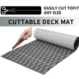 Adhesive Marine Decking EVA Foam Boat Flooring Teak Non-slip Mat Cuttable Deck Mat for Motorboat RV V985-EVARHOMBUSMATGREY