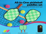 Everfit Pickleball Paddle Set Fiberglass with Balls Bag Tournament Kit 2PCS Pickle Balls Rackets PB-B-PADDLE-GRX2