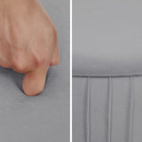 Side Table Storage Ottoman - Velvet Padded Stool Vanity Footstool REMY GREY V274-FT-BL-250106-DGY