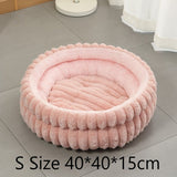 Removable Faux Rabbit Fur Round Pet Bed, Thick Warm Moisture Resistant All Season Cat & Dog Nest, V1221-XM-LB2816-GM115