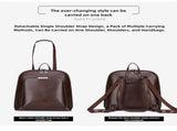Brown Stylish Women's PU Leather Backpack - Spacious, Anti-Theft, Multi-Pocket Travel Bag for School V888-ELOSUNG17360