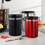 1.5L Storage Container with Spoon V498-COFFEECONTAINERWH-M