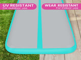 Powertrain Airtrack 20cm Thick 4m x 2m Inflatable Gymnastics Tumbling Mat Air Track - Mint Gree IFM-0402-GYGN