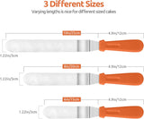 Icing Spatula, Stainless Steel Angled Cake Decorating Frosting Spatula Set of 3 , and V1258-DP02-C-369