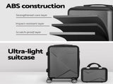 Wanderlite 2Set 20 Inch Luggage Case with 12 Inch Handheld Luggage Box Hard Shell Travel Suitcase LUG-ABS-CB-12-20-BK