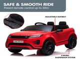 Kahuna Land Rover Licensed Kids Electric Ride On Car Remote Control - Red CAR-LRV-RD