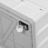 Foldable Rolling Storage Cart with Reinforced Sides, White Portable Crate for Easy Transport and V1370-AZ4-18016