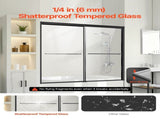 Bathtub Shower Door, 1422-1524 mm x 1524 mm, Semi-Frameless Double Sliding Tub Door, Semi-Frameless V952-TLYGM60W62HIYDJ1GV0