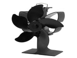 Heat Powered Fireplace Fan Black Stove Fan 5 Blades Thermal Power High Temperature Proof Eco V1294-YM3113220250611-0421