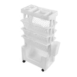 Movable Book Rack Large Capacity 5 Layer Thickened Rollers Multifunctional Movable Bookshelf for V1294-YM0901-3116230009811