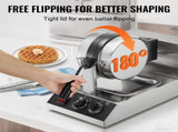Commercial Waffle Maker, 1300W Round Waffle Baker Machine, Non-Stick Stainless Steel Belgian Waffle V952-SYBLSHFBJDP1II7A0V3