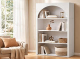 Artiss 4 Tier Bookshelf Arched Fluted Storage Display Cabinet Unit White FUR-S-BSHELF-ARC-WH-AB