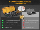 ELEAD 40in1 Ratchet Screwdriver Set Magnetic Precision Bits Adjustable T Handle V465-70151