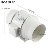6'' Extractor Fan Duct Hydroponic Inline Exhaust Vent Industrial V201-HBZ0111WH8AU